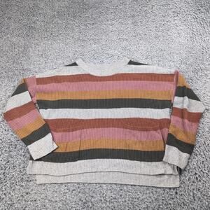 Madewell Sweater Women Large Striped Long Sleeve Casual Cotton Blend Classiccore